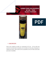 Ficha Técnica Actualizada Horno de Soldadura Black Panther de 10 KG