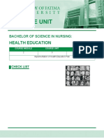 CU 8 Implementation of Health Education Plan