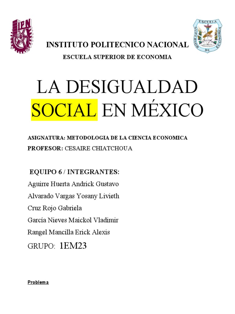 Desigualdad Social en México: Análisis Actual | PDF | Desigualdad ...