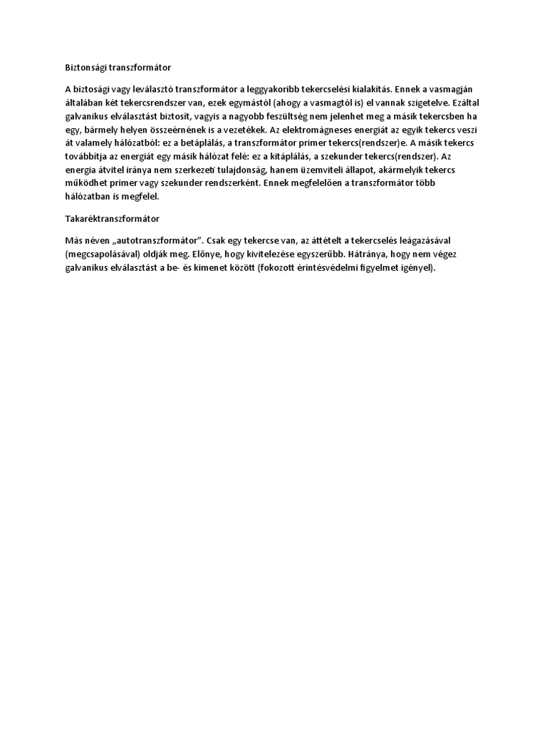 Biztonsági Transzformátor | PDF