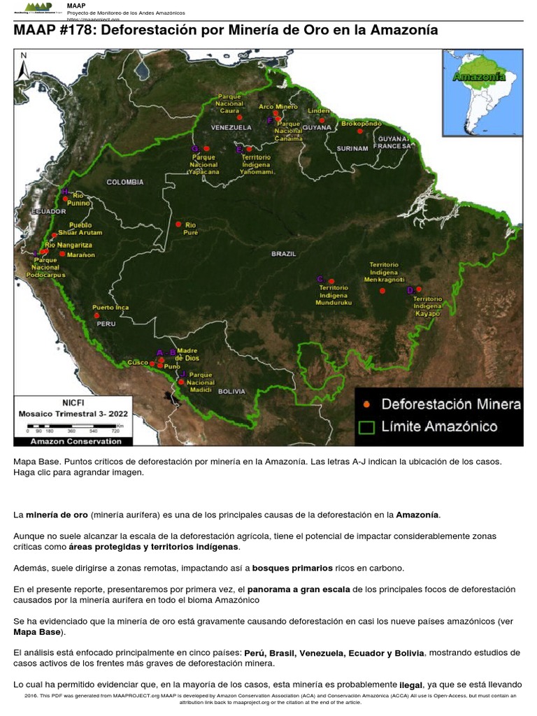 Deforestación por Minería de Oro en Amazonía | PDF | Deforestación ...