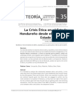 La Crisis Ética en El Estado Hondureño Desde El Golpe de Estado Del 2009