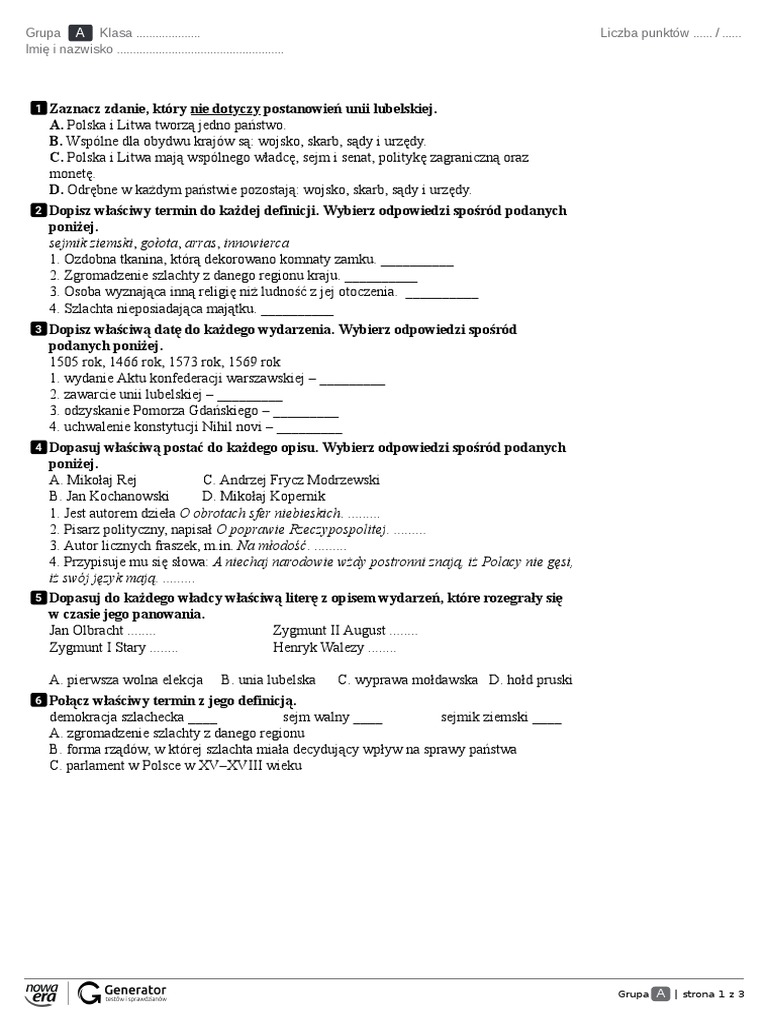 Test Z Ukryta Punktacja PDF