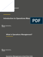 Introduction To Operations Management