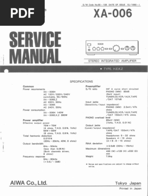 Aiwa XA-006-Service-Manual | PDF