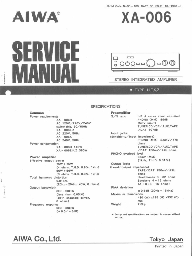 Aiwa XA-006-Service-Manual | PDF