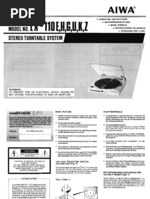 Aiwa LX 110 Owners Manual | PDF