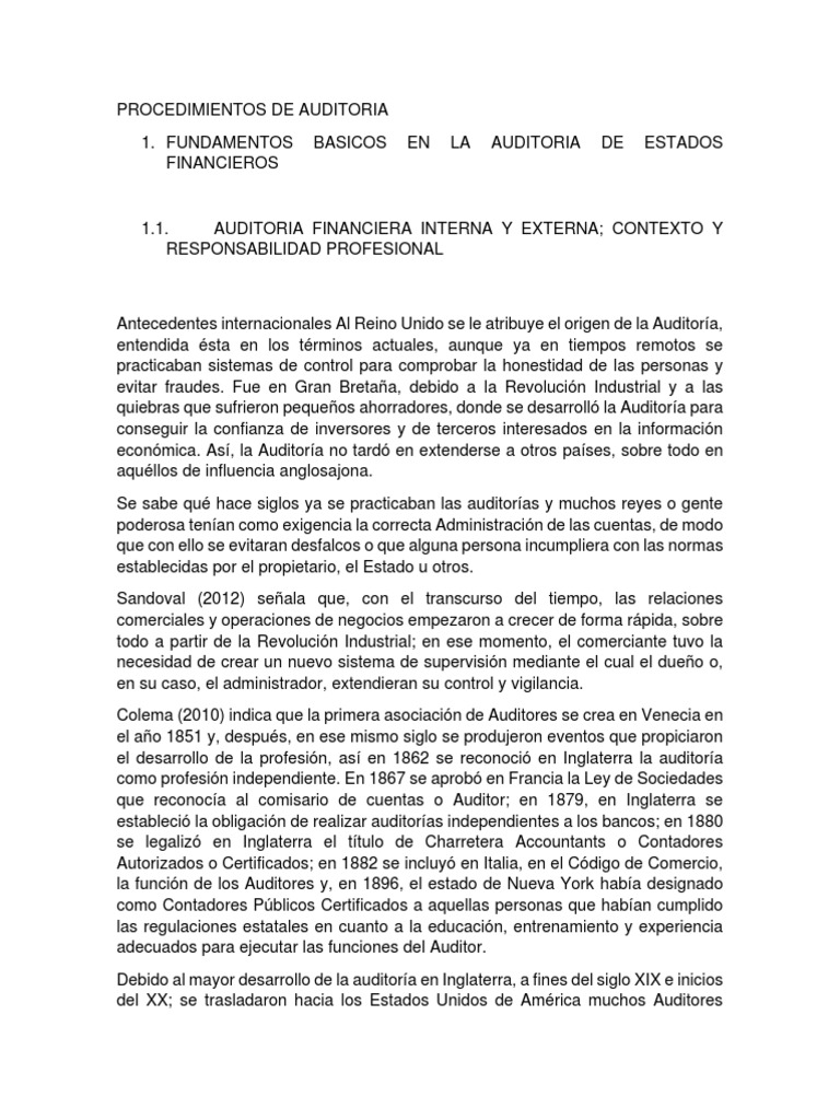 Fundamentos de Auditoría Financiera | PDF | Auditoría | Contabilidad