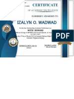 Certificate Izalyn