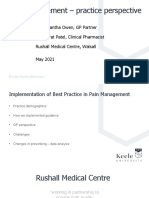 Rushall Medical Centre Pain Management GPD May 2021
