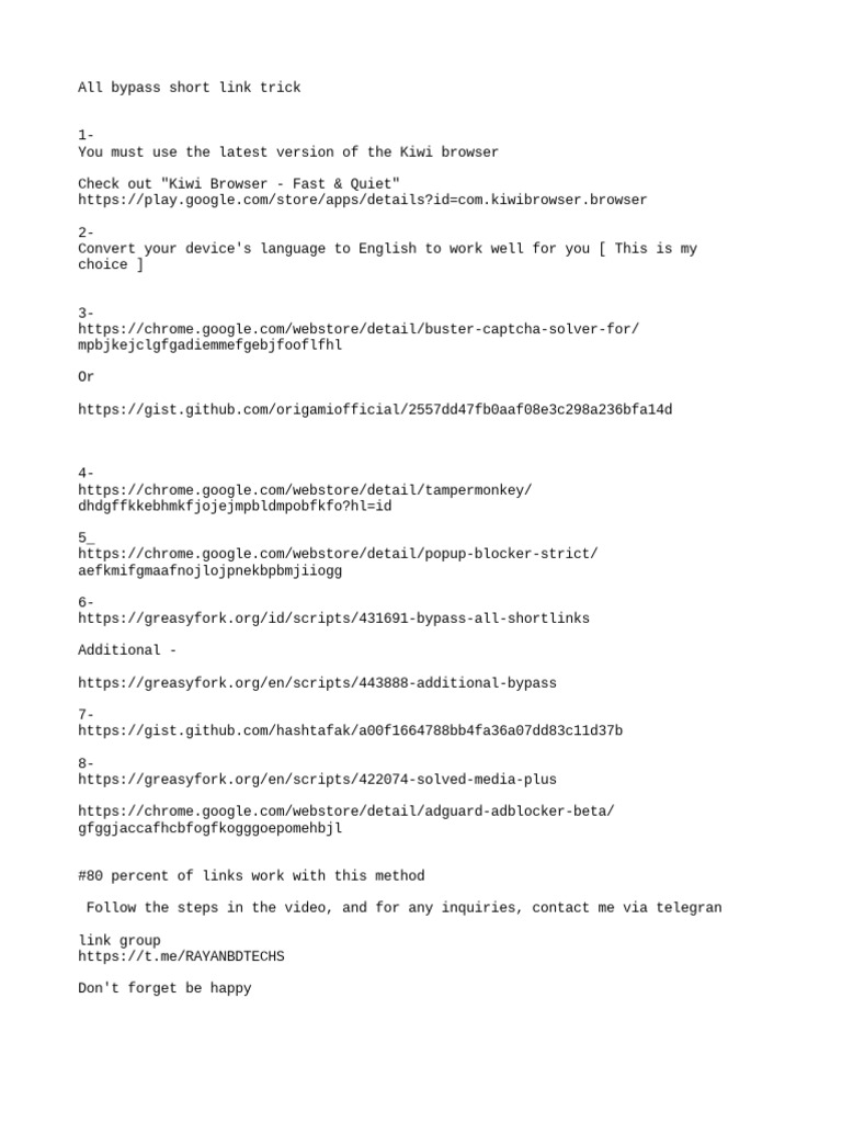 Bypass short link pdf