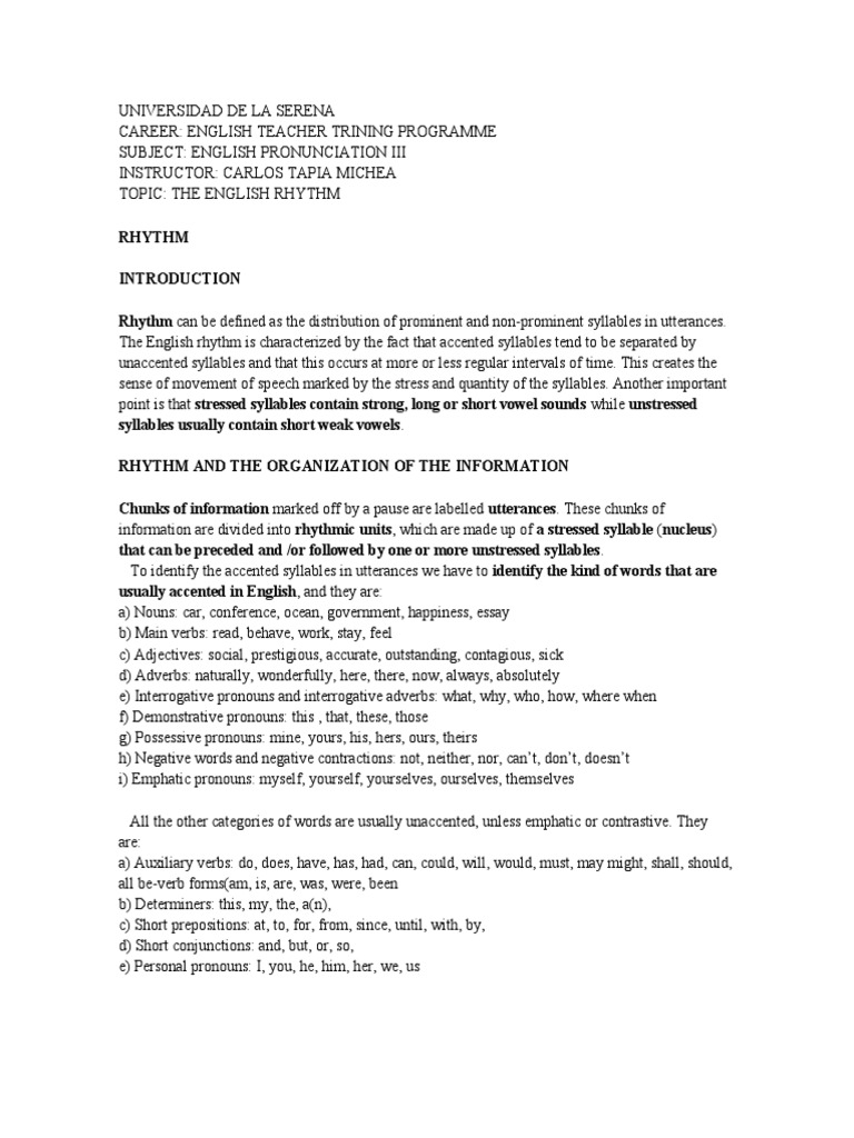 Understanding English Rhythm in Speech | PDF | English Language ...