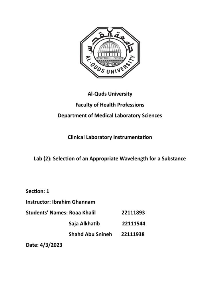 Lab Report PDF Absorbance Spectrophotometry