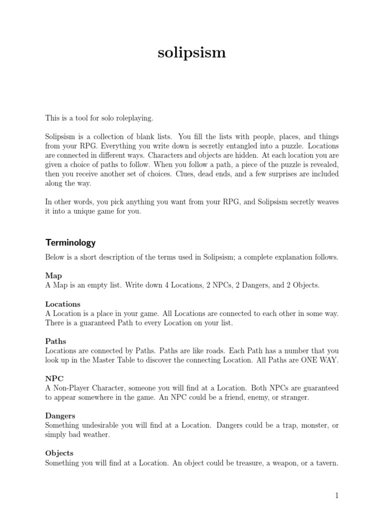 Solipsism Oracle PDF | PDF | Role Playing Games | Gaming