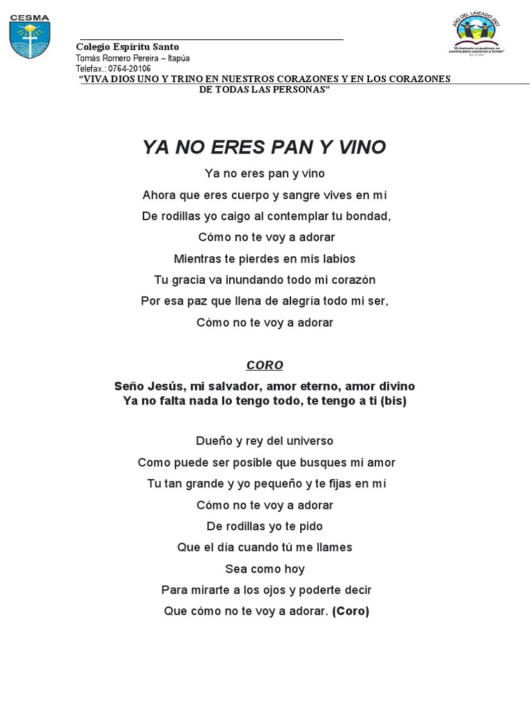 Ya No Eres Pan y Vino. | PDF