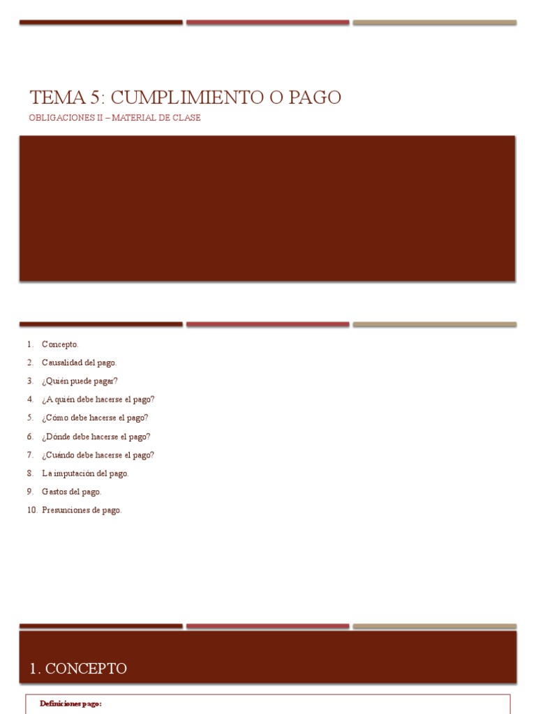 Cumplimiento de Obligaciones: Pago y Proceso | PDF | Pagos | Derecho ...