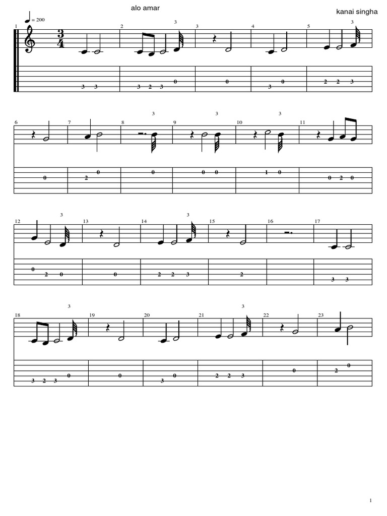 Alo Amar Alo Chords and Lyrics | PDF