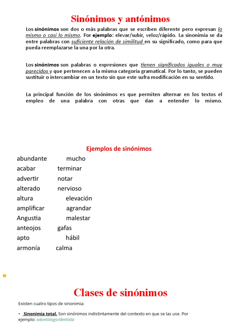Sinonimos y Antonimos | PDF | Ciencia cognitiva | Lingüística