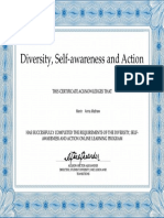 Diversity Self Awareness Certificate
