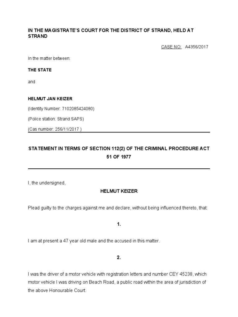 Section 112 statement pdf arrest criminal procedure in south africa