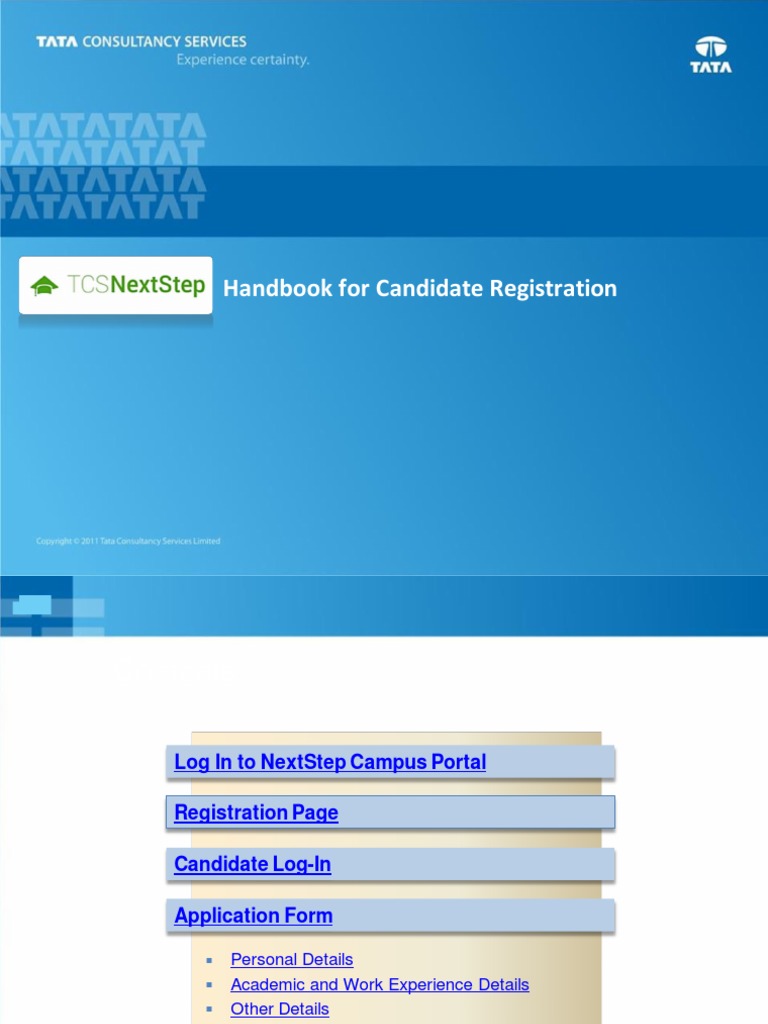 TCS NextStep Portal Registration Guide | PDF | Login