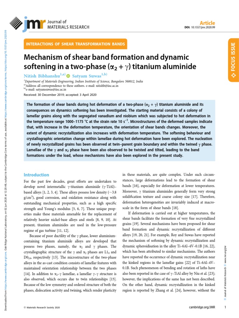 Mechanism of Shear Band Formation and Dynamic Softening in A Twophase 2