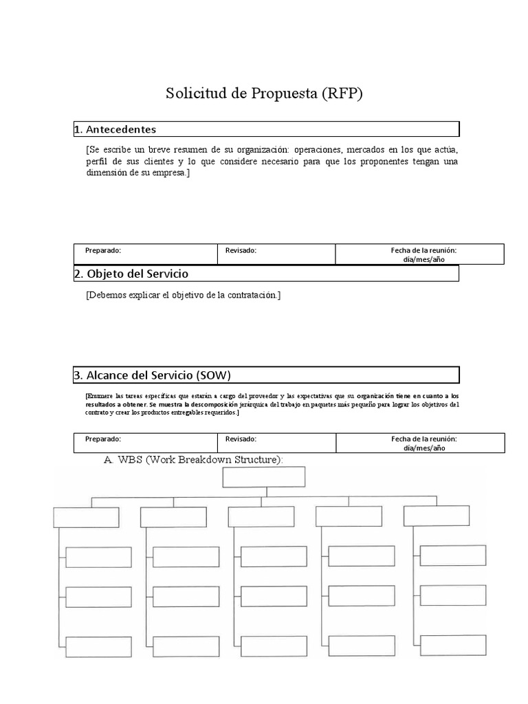 Modelo de Solicitud de Propuesta (RFP) | PDF | Solicitud de propuesta