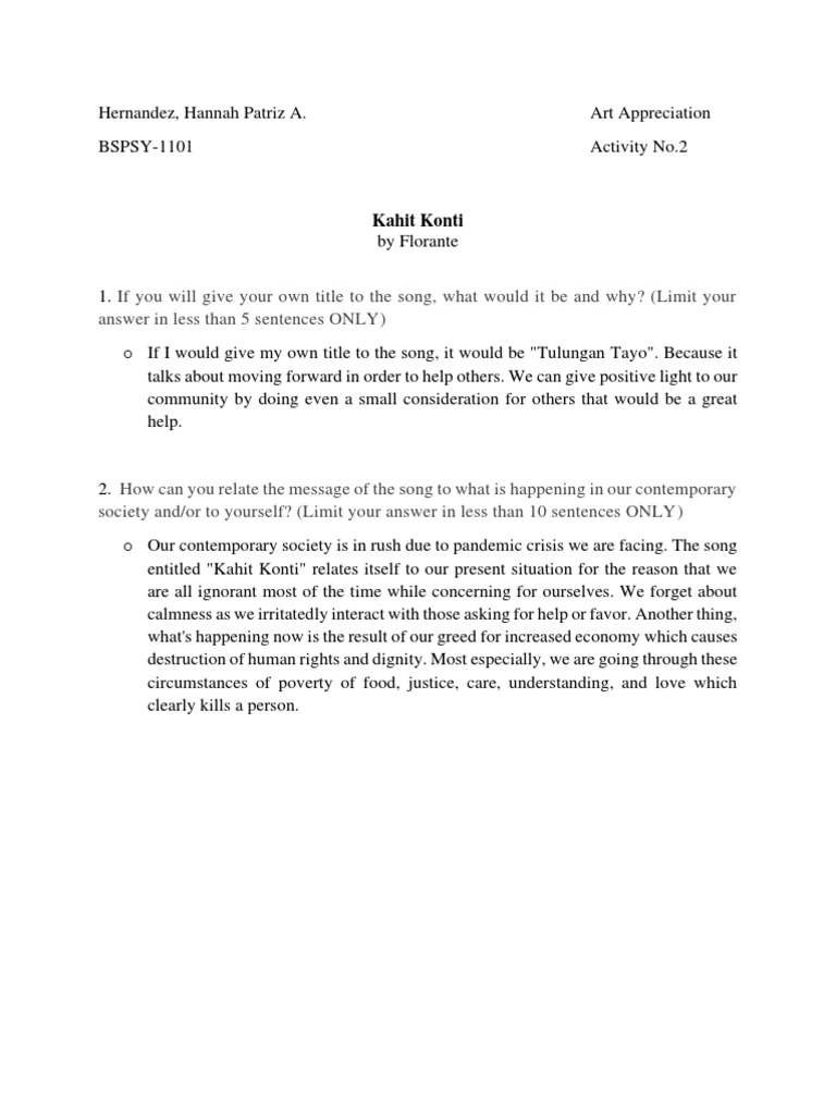 Art and Society Reflections | PDF | Language Arts & Discipline | Self ...