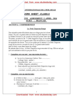 CBSE Class 10 French Worksheet (4) - 1