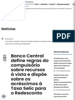 Banco Central Define Regras Do Compulsório Sobre Recursos À Vista e Dispõe Sobre Os Acréscimos À Taxa Selic para o Redesconto - CNF