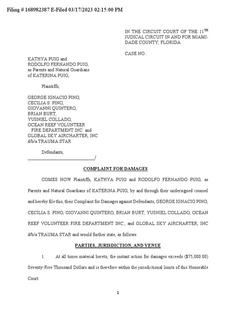 Boat Crash Lawsuit PDF Negligence Damages