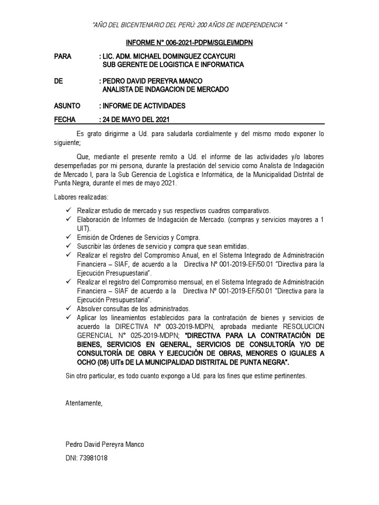 Informe de Actividades de PDPM 2021 | PDF | Negocios | Derecho