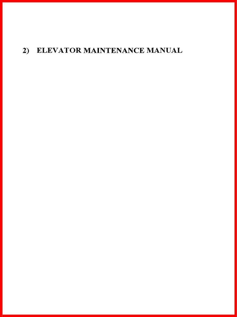 Elevator Maintenance Manual PDF Elevator Belt (Mechanical)