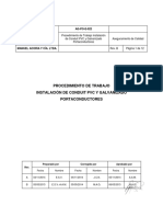 Procedimiento de Trabajo Instalación de Conduit PVC y Galvanizado Portaconductores