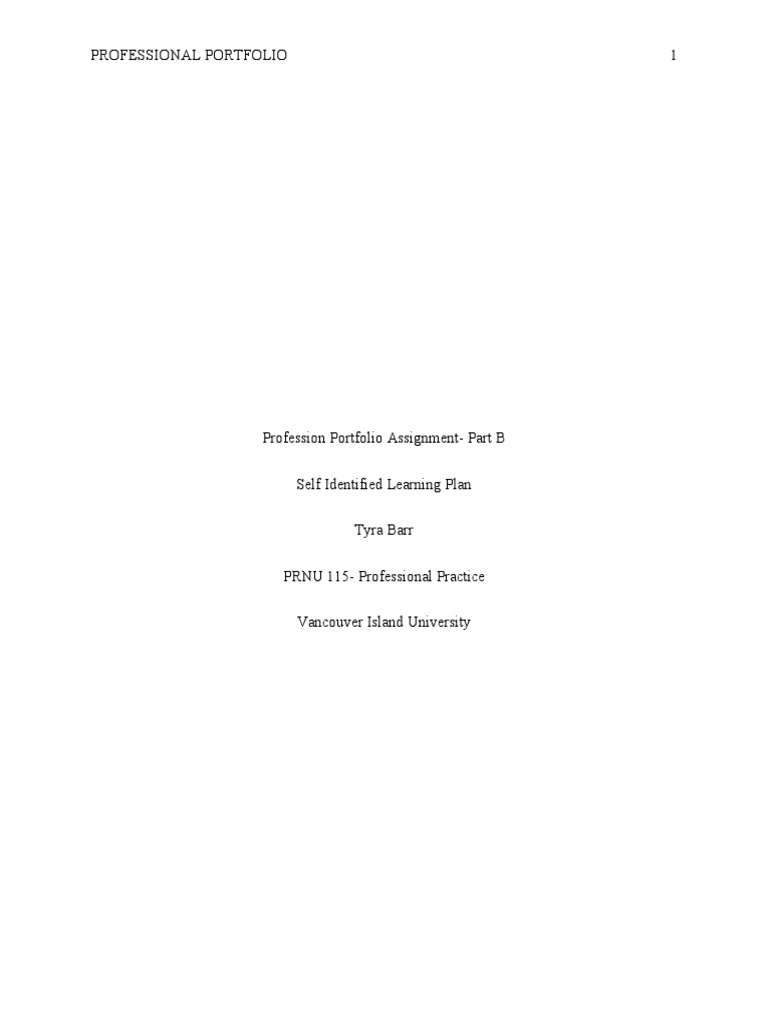 Profession portfolio assignment part b pdf nursing thought