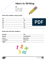 Ni N 115 Numbers in Writing Activity Sheet - Ver - 2 PDF