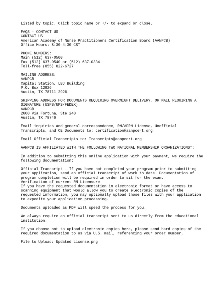 AANP Instructions PDF