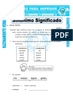 Ficha Sinonimo Significado para Cuarto de Primaria PDF