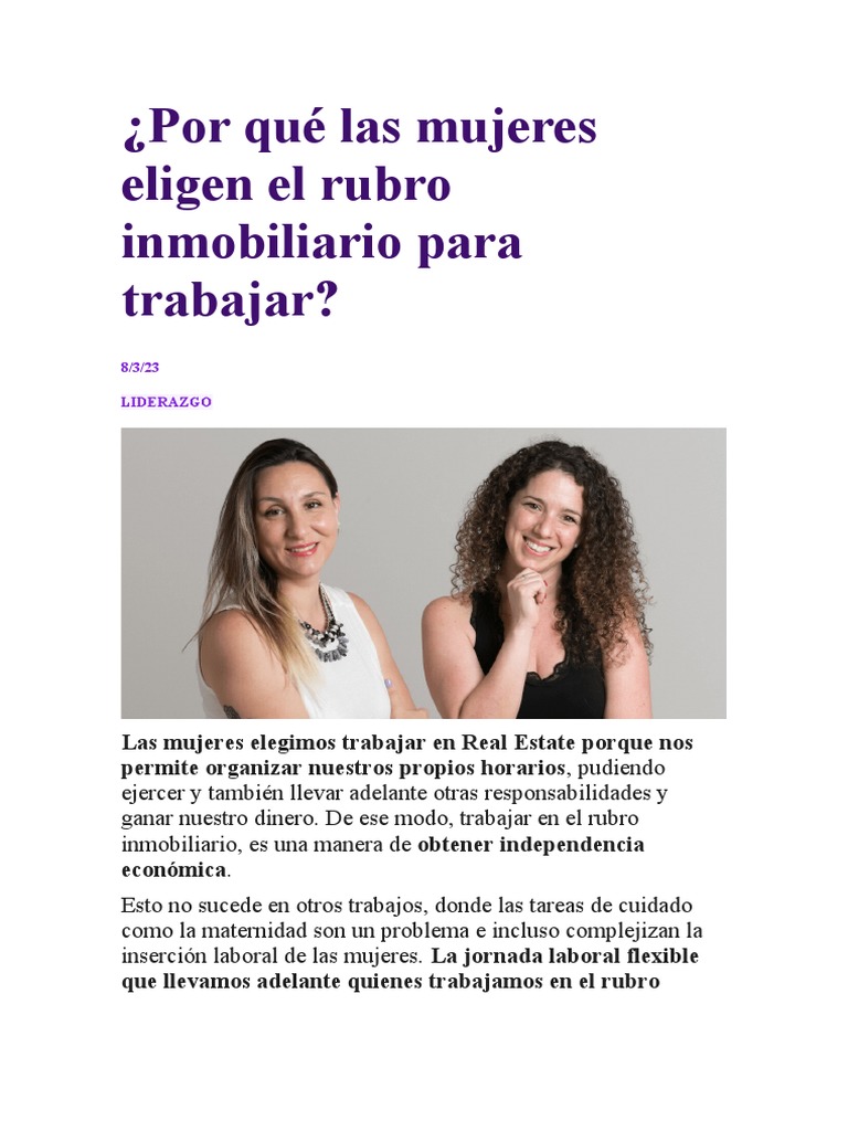 Mujeres y el Éxito en Bienes Raíces | PDF | Mujer