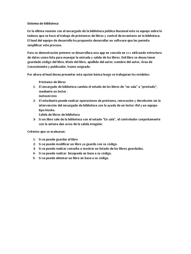 Sistema De Biblioteca Pdf