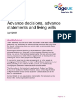 fs72 Advance Decisions Advance Statements and Living Wills Fcs