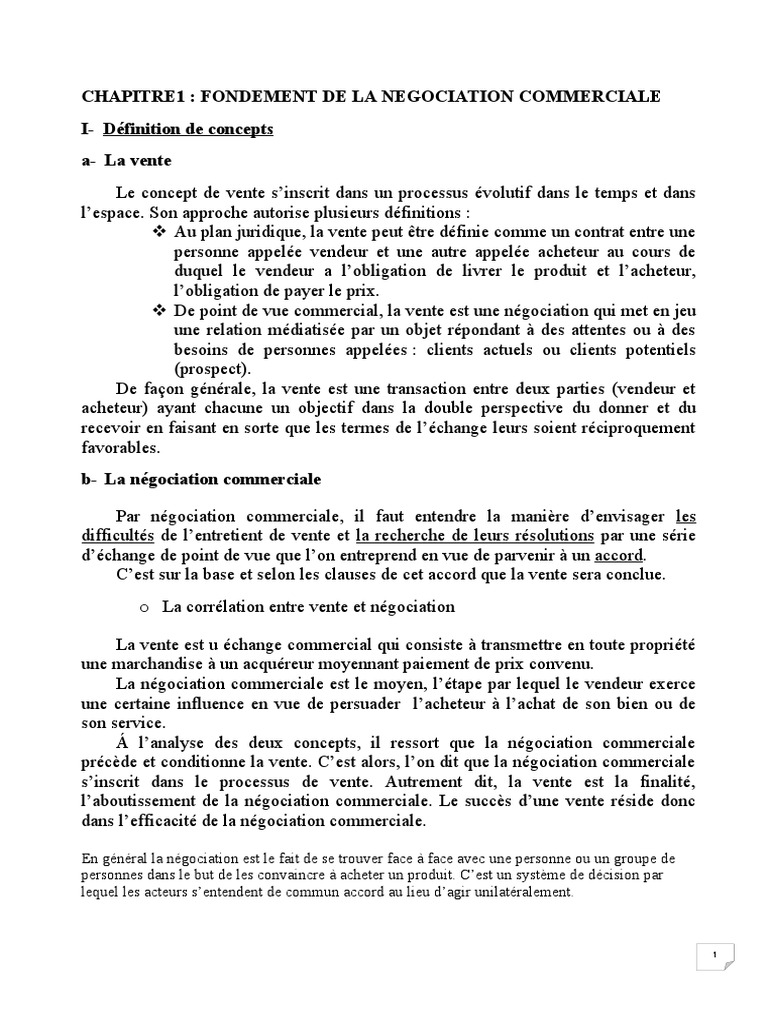 Négociation commerciale et vente efficace | PDF | Courtier | Négociation