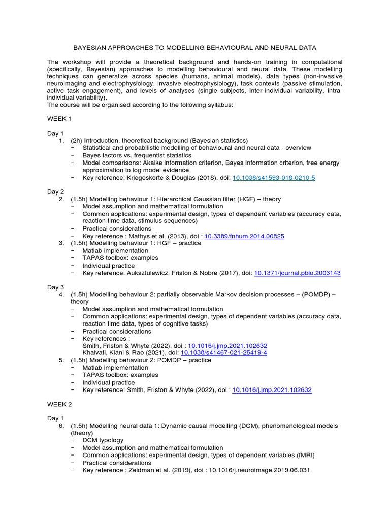 Bayesian Modelling for Neural Data | PDF | Bayesian Inference ...