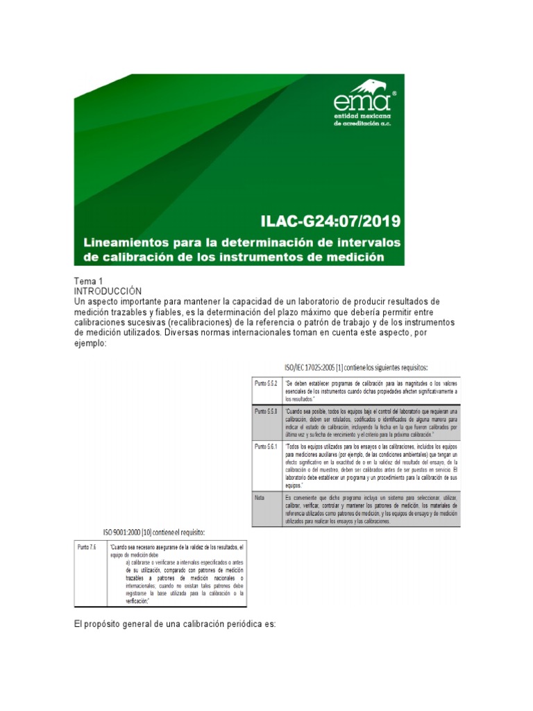 Guía de Calibración ILAC G24 y G27 | PDF | Calibración | Medición