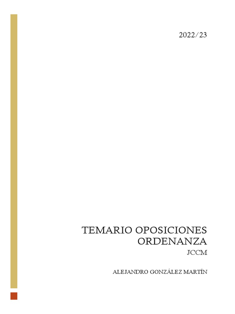 Temario Oposiciones Ordenanza JCCM 2023 | PDF | Cortes Generales | Gobierno