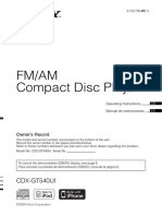 Fm/Am Compact Disc Player: CDX-GT540UI