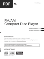 Fm/Am Compact Disc Player: CDX-GT540UI