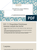 Produksi Pengolahan Herbal XI Ganjil