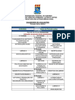 Calendário avaliações Letras/LIBRAS EAD UFPB 2022.2