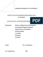 Quantitative Analysis For Business Module (CBM122) PDF